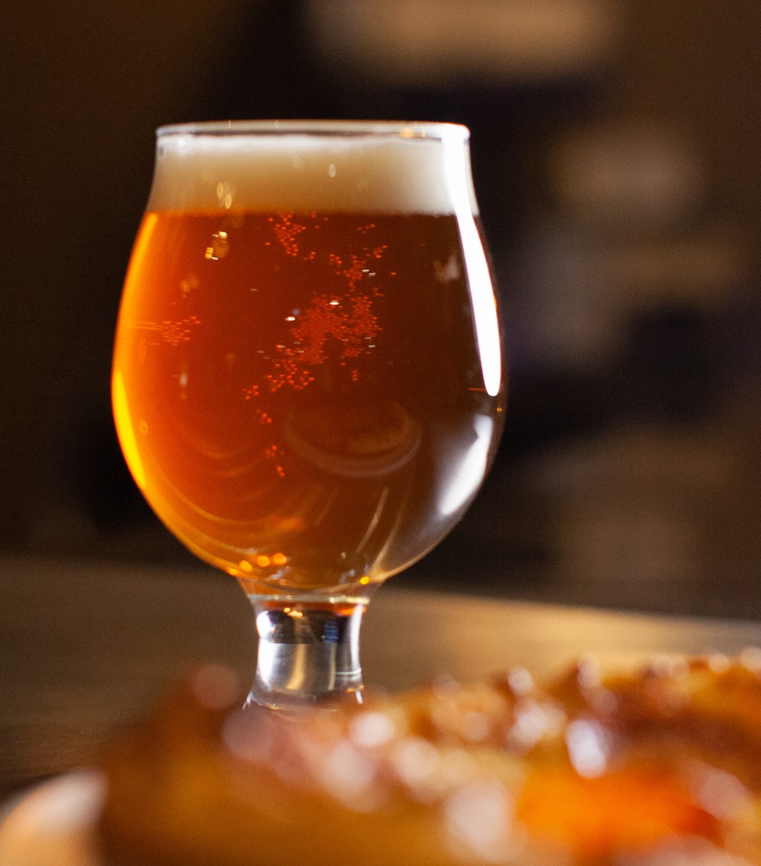 One of Rev'd Up Fun's craft beer offerings in a glass